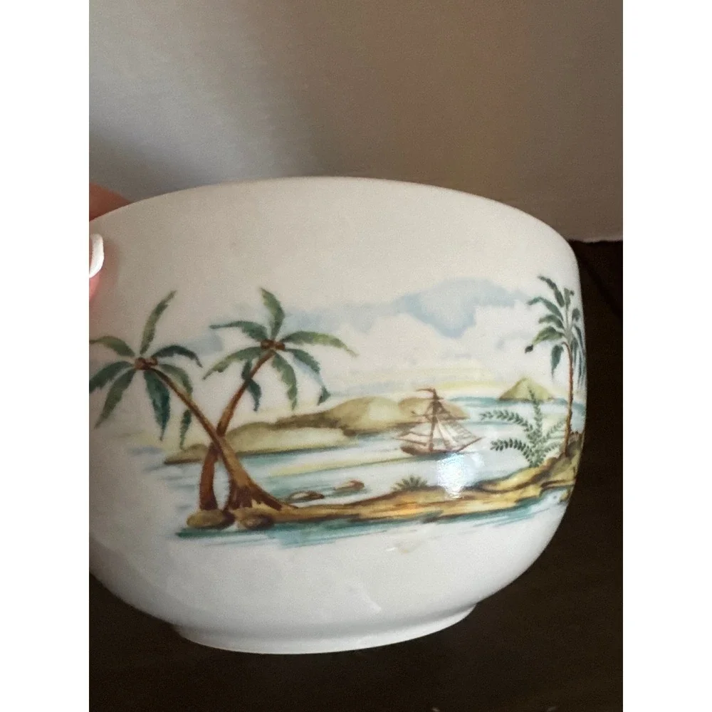 Lenox British Colonial Collection Chuck Fischer Tropical Palm Tree China Bowl